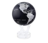 Globo MOVA Mappa Schwarz und Silber del Mondo 4.5" con Base, Globo Rotante Alimentato a Energia Solare, Regalo Unico e Decorazione per Casa o Scrivania per Uomini, Donne, Bambini.
