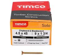 4.5 X 45mm Pozidriv Doppio Svasate Zyp Solo Truciolare Viti Legno 200 Confezione