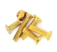 4-50 pezzi M2 M2.5 M3 M4 M5 M6 M8 viti for macchine a testa svasata in ottone con testa a croce piatta filettatura metrica vite bullone incavo(5mm,M6 (10Pcs))