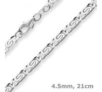 4,5mm Bracciale S-Panzerkette In Argento 925 Catena a Maglie 21cm Uomo