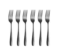 4/6/16/24 pz Nero Posate In Acciaio Inox Coltello, Forchetta E Cucchiaio Set Utensili Da Cucina di Casa Vacanza Cena stoviglie(6pcs-fork)