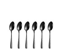 4/6/16/24 pz Nero Posate In Acciaio Inox Coltello, Forchetta E Cucchiaio Set Utensili Da Cucina di Casa Vacanza Cena stoviglie(6pcs-tea spoon)