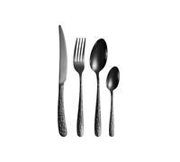 4/6/16/24 pz Nero Posate In Acciaio Inox Coltello, Forchetta E Cucchiaio Set Utensili Da Cucina di Casa Vacanza Cena stoviglie(4pcs-black)