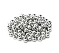 4 6 7 8 10 12mm 50-500 pezzi Perline a sfera CCB color oro Perline rotonde sciolte per realizzare gioielli fai da te per braccialetti, collane e matrimoni - Rodio - 6 mm 100 pezzi