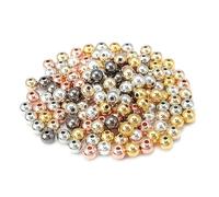 4 6 7 8 10 12mm 50-500 pezzi Perline a sfera CCB color oro Perline rotonde sciolte per realizzare gioielli fai da te per braccialetti, collane e matrimoni - Miste - 6 mm 100 pezzi