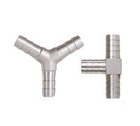 4 6 8 10 12 13 14 15 16 19 20mm Hose Y Tee 3 Ways Splitter 304 Stainless Steel Pipe Fitting Connector Coupler (T-Type,25mm) Plumbing Fittings