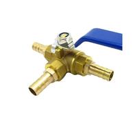 4 6 8 10 12 13 14 16 19 20 25 32 mm Hose Barb Tee 3 Ways Full Port T-Port L-Port Brass Valve Connector For Water Oil Gas Pipe Fitting(32 mm Barb,L Port)
