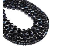 4 6 8 10 12 mm perle naturali di occhio di tigre blu intenso, perline rotonde sciolte per bracciali, collane e orecchini fatti in casa (blu scuro, 4 mm × 92 pezzi)