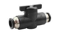 4 6 8 10 12mm Connettore rapido pneumatico Connettore tubo PU Valvola manuale Interruttore sterzo Valvola a sfera manuale(BUC-4 black)