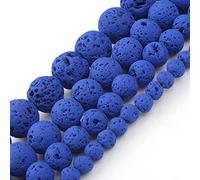 4/6/8/10/12mm naturale nero vulcanico pietra lavica perline rotonde 15.5 "scegliere la dimensione per la creazione di gioielli fai da te braccialetto-gomma blu, 6mm 63 pezzi perline