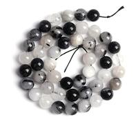 4/6/8/8/10 mm Crystal Crystal Pietra Nera in Quarzo Perline rutilate Rotonde Perle Sciolto per preparare Il Regalo Bracciale di Collana Fai -da -Te 15 ", da 6 mm da 59 a 63pcs