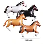 4/6/8 pezzi Set di palloncini gonfiabili a forma di cavallo, dimensione di ciascuno 76 cm, adatto per feste a tema western, compleanni da cowboy o festa di nascità Polietilene