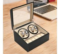 4 + 6 avvolgitore per orologi automatico agitatore per orologi scatola per orologi meccanica in pelle PU custodia per esposizione di gioielli per orologi