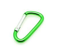4,6 cm a forma di D in alluminio a molla clip portachiavi moschettone gancio vari colori (verde)