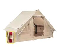4-6 Person Air Tent Inflatable Camping Tents 4 Seasons Oxford Cabin Tent with Mesh & Chimney Window, Easy Setup Waterproof Outdoor Yurt Tents for Adults Vision
