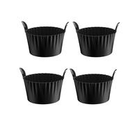 4/6 pezzi in silicone for friggitrice ad aria, stampini for uova, muffin, cupcake, cottura, bracconiere, antiaderente(Black 4pcs)