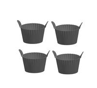 4/6 pezzi in silicone for friggitrice ad aria, stampini for uova, muffin, cupcake, cottura, bracconiere, antiaderente(Gray 4pcs)