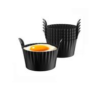 4/6 pezzi in silicone for friggitrice ad aria, stampini for uova, muffin, cupcake, cottura, bracconiere, antiaderente(Black 6pcs)