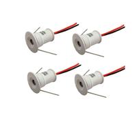 4/6 Pezzi Mini Faretti LED - Faretto da Incasso - Lampada da Gradino da 1 W, Faretto da Incasso A Soffitto, Faretto da Soffitto A Parete Nascosto for Vetrine(4PCS-White,DC12V-Warm White)