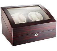 4+6 Watches Automatic Watch Winder Display Leather Storage Piano Paint Black Gloss Deluxe Silent Motor Rotation Watch with Lock-34×26 ×21Cm beautiful scenery