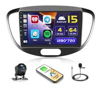 4+64G 9" Autoradio Android per Hyundai I10 2007-2013 Wireless Carplay | IPS Touchscreen GPS Navi Bluetooth 5.0 5G WiFi FM/RDS Retrocamera EQ Comandi al Volante 4+64G