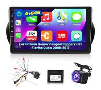 [4+64G] Autoradio Android 13 per Citroen Nemo/Peugeot Bipper/Fiat Fiorino Qubo 2008-2017 con Carplay e Android Auto - Radio touchscreen da 10.1" IPS 1280*720P con AI DSP, EQ, SWC+Telecamera di Backup