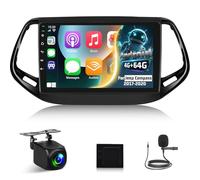 [4+64G] Autoradio Android 13 per Jeep Compass 2017-2020 con Wireless Carplay e Android Auto - Autoradio touchscreen da 9 pollici IPS 1280 * 720P con AI DSP, EQ, SWC, GPS + telecamera di backup AHD