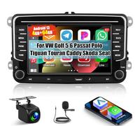 [4+64G] Autoradio Android per VW Golf 5 6 Passat Polo Tiguan Touran Caddy Skoda Seat con Carplay Wireless e Android Auto - 7" Touchscreen Radio con WiFi DSP EQ FM/RDS Radio + Telecamera di Backup