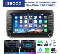 4+64G DAB+ Android 14 Autoradio Carplay Per VW Golf 5 6 Passat Touran GPS BT RDS