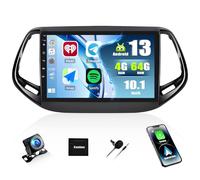 [4+64G]SIXWIN Autoradio Android 13 con CarPlay/Android Auto/Mirror Link per Jeep Compass 2017-2019,10.1 Pollici HD TouchScreen Schermo Navigatore WiFi Bluetooth 5.0 FM/RDS 32EQ+AHD Retrocamera