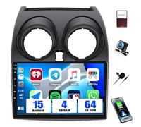[4+64G]SIXWIN Autoradio Android 13 con CarPlay/Android Auto/Mirror Link per Nissan Qashqai J10 2006-2016,9 Pollici HD TouchScreen Schermo Navigatore WiFi Bluetooth 5.0 FM/RDS 32EQ+AHD Retrocamera