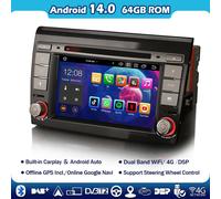 4+64GB 8-Core Android 14 Autoradio FIAT BRAVO CarPlay DSP BT5.0 GPS Navigatore