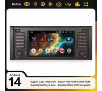 4+64GB 8 Core Android 14 Autoradio Navi DAB+ Carplay USB DSP Wifi BMW 5er E39 M5