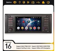 4+64GB 8 Core Android 16 Autoradio Navi DAB+ Carplay USB DSP Wifi BMW 5er E39 M5