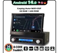 4+64GB Android 14 8-Core Autoradio Universal 1DIN Navi CarPlay IPS DSP Bluetooth