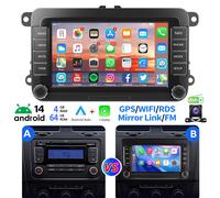 4+64GB Android 14 Autoradio Carplay Per VW Golf 5 6 Polo Tiguan Camera GPS Navi