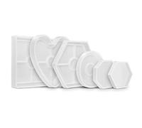 4/6Pcs Esagono Rotondo Tazza Pad Resina Casting Mold Gioielli Decorazione Fare Epossidico Silicone Cristallo Agata Kit Stampi Strumento Torta Resina Cristallo Cucina Strumento di Cottura Gelato