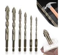 4/6Pcs New Four-flute Sawtooth Eccentric Drill Bit,hochfester Exzenter-spiralbohrer,Four-Edged Serrated Eccentric Drill, Multifunction High Hardness Skewed Head Eccentric Drill Bits, 4/5/6/8/10/12mm