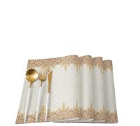 4/6pcs Placemats Bohemian Retro Style Mats for Dining Table Home Kitchen Decor Accessories Linen Coasters Pad per Cucina Domestica Ristoranti e Hotel(Type 4,4pcs)