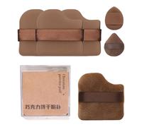 4/6x Cioccolato Biscotto Polvere Soffio Con Supporto Dito Cinghia Dita Trucco Spugna Pad Per Crema Correttore Ombretto