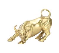 4.6x3.6x3.1 in Wall Street Toro di Rame Toro Feng Shui Scultura Toro in Ottone Statua Home Decor Rappresenta La Buona Fortuna Statue di Animali per Soggiorno, Camera da Letto, Ufficio