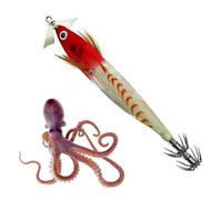 4.72 Inch Squid Hook for Lakes Rivers Trolling Prawn Cuttlefish | Squid | Squid Lure Glow Artificial 3D Fishing - Tackle Gear with Hooks 4.72 Inch