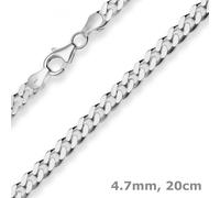 4,7mm Bracciale Collana Maglia Grumetta Braccialetti Di 925 Argento Rodiato 20cm