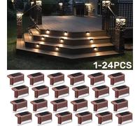 4/8/12/16/20/24pcs LED scale solari luci illuminazione esterna IP65 impermeabile passo ponte luce recinzione ringhiera giardino cortile decorazione
