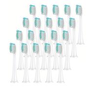 4/8/12/16/20 pezzi Testine di ricambio for spazzolino elettrico Dupont Setole Ugelli Testina for spazzolino da denti, compatibile con Philips, serie HX3/6/9 bl551(White 20pc)