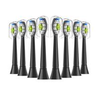 4/8/12/16 testine di ricambio for spazzolino elettrico, compatibili con Philips, testina for spazzolino elettrico 4100 6500 6100 7500 5300 1100(8pcs Black)