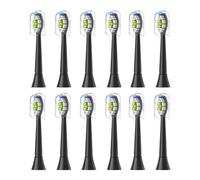 4/8/12/16 testine di ricambio for spazzolino elettrico, compatibili con Philips, testina for spazzolino elettrico 4100 6500 6100 7500 5300 1100(12pcs Black)