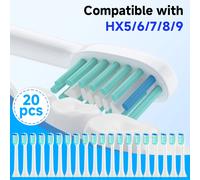 4/8/12/20 pezzi Testine di ricambio per spazzolino compatibili con Philips Sonicare Testina elettrica di ricambio morbida 5100 6500 6100