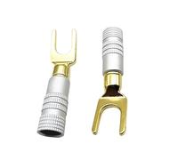 4/8/12 pz placcato oro forma YU spina a banana connettori for altoparlanti audio connettore a forcella for cavo a forcella(12PCS)