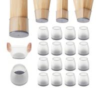 4/8/16/24 pezzi Protezioni per gambe di sedia in silicone opaco rotonde con cuscinetto in feltro integrato, Pattini antiscivolo per mobili su pavimenti in legno duro e laminato, resistenti ai graffi e